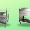 Different types of instrument trolleys for hospitals